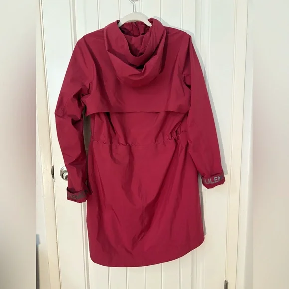Lululemon Rain Rebel Jacket•Waterproof Long Coat•Pomegranate•FLAWLESS•Sz 10 - Picture 10 of 16